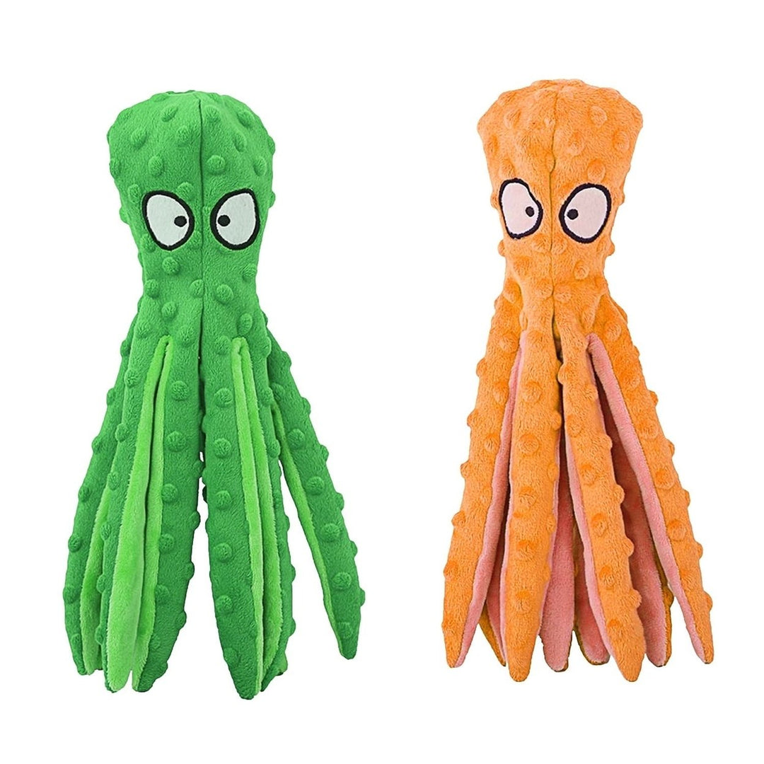 2Pcs Squeaky Dog Toys No Stuffing Crinkle Plush Octopus Dog Teething Toy Interactive Dog Toy Dog Training Toy Image 1