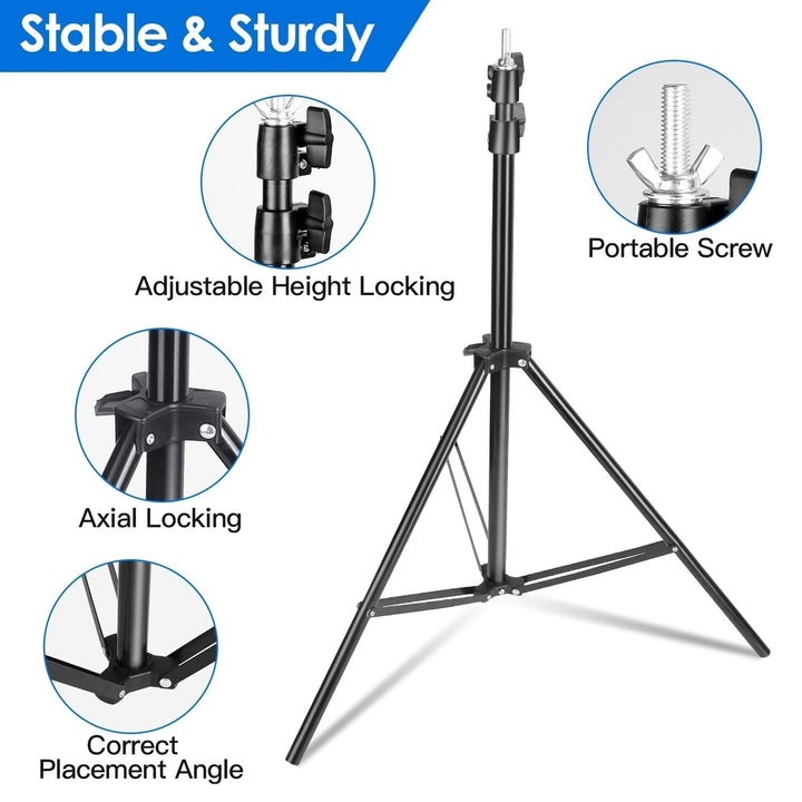 T Shape Photo Video Backdrop Stand Heavy Duty Background Stand Adjustable Photography Backdrop Stand with 6 Spring Image 6