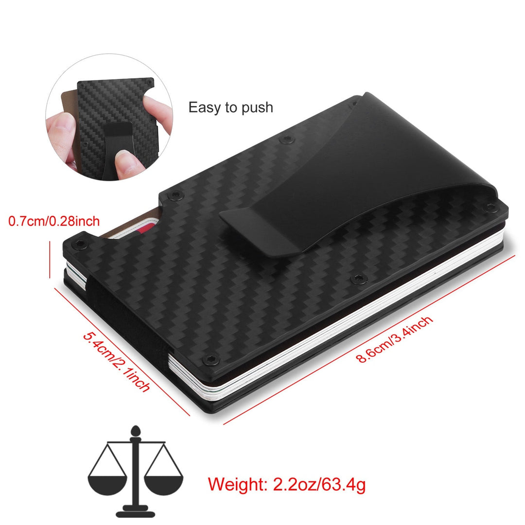 Credit Card Holder Wallet Cash Clip Carbon Fiber for Men Father Day Gift Image 3