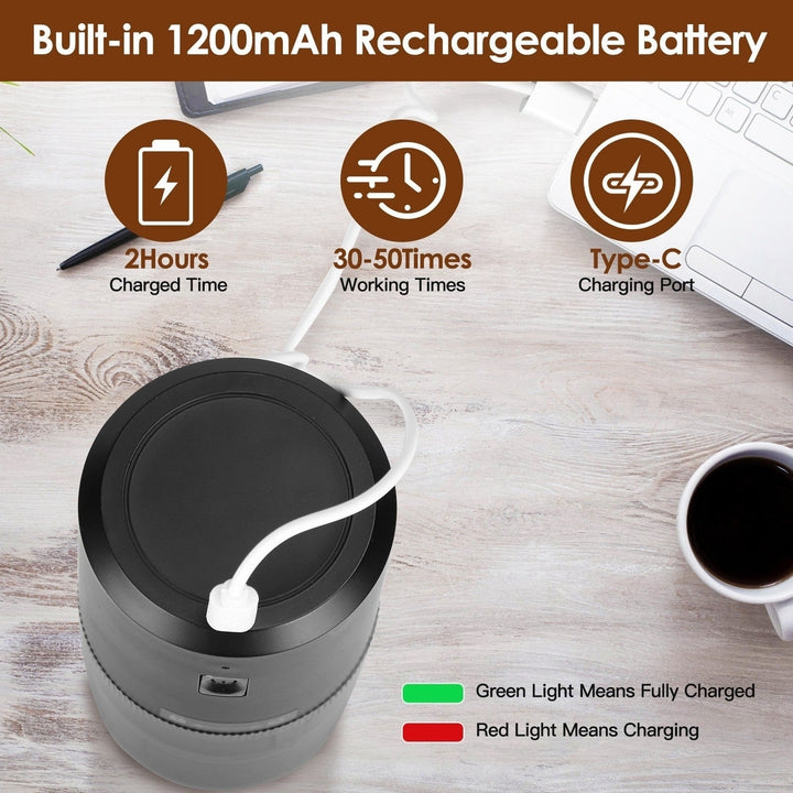 Electric Cordless Coffee Bean Grinder Rechargeable Battery 5 Levels Coarseness Ceramic Core Portable Coffee Grinder With Image 6