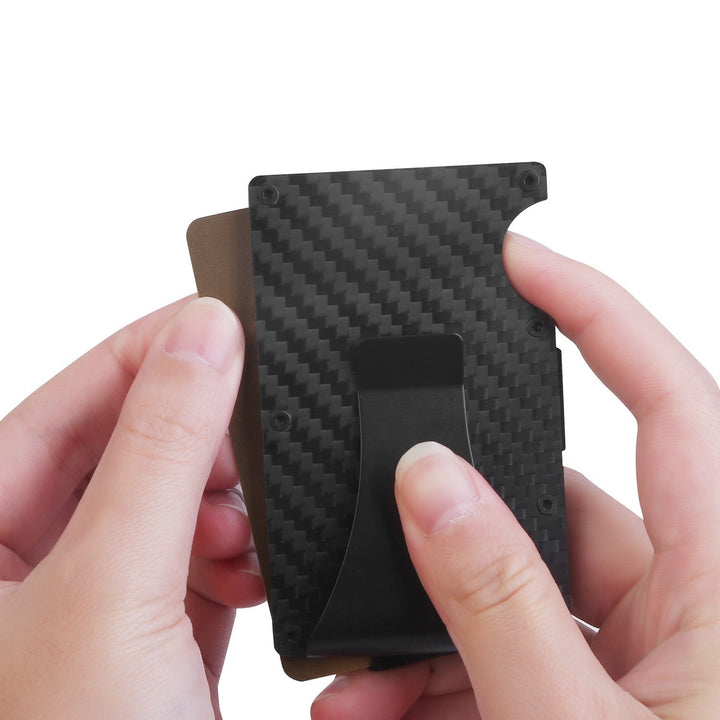 Credit Card Holder Wallet Cash Clip Carbon Fiber for Men Father Day Gift Image 7