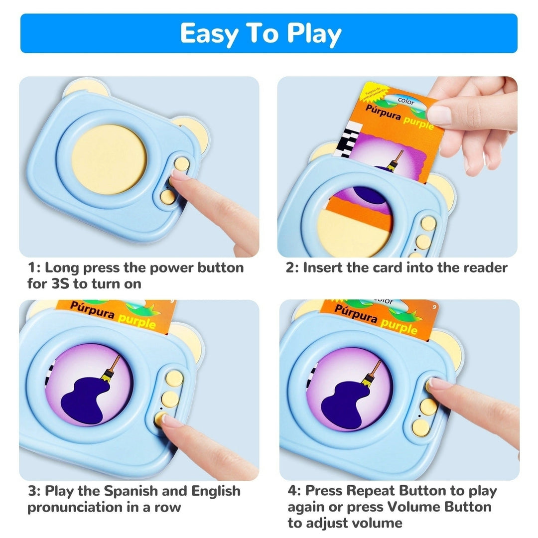 Spanish English Talking Flash Cards 224 Sight Words Bilingual Flash Cards Rechargeable Card Early Education Device Image 9