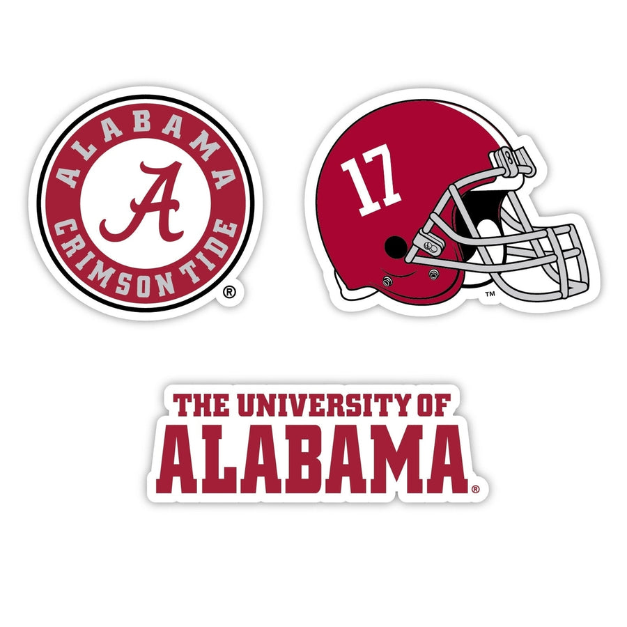 Alabama Crimson Tide Vinyl Decal Sticker 3 Pack 4-Inch Each Officially Licensed Collegiate Product Image 1