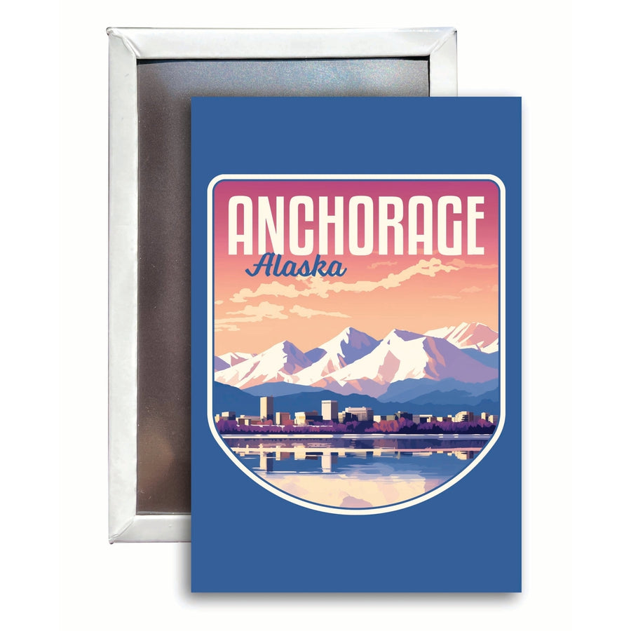 Anchorage Alaska Aesthetic Cityscape Design Souvenir 2x3-Inch Fridge Magnet Image 1