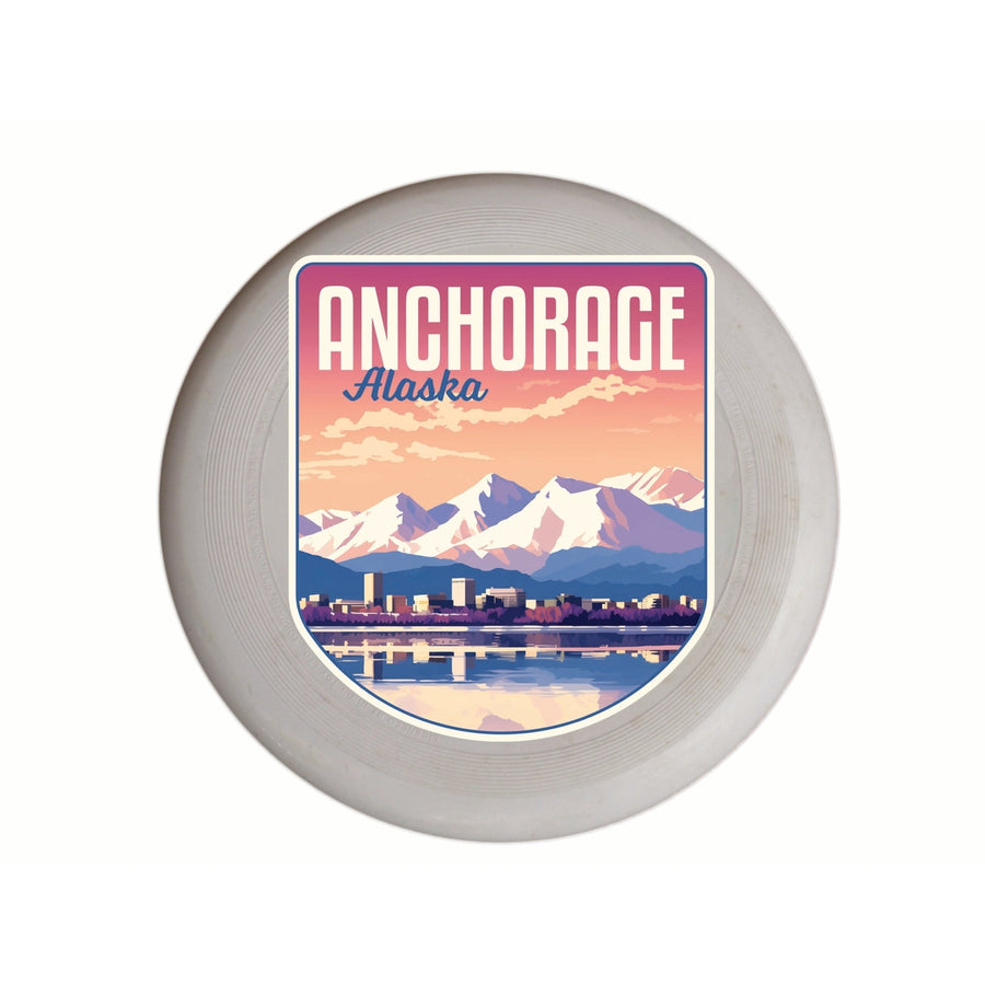 Anchorage Alaska Aesthetic Cityscape Design Souvenir Frisbee Flying Disc Image 1