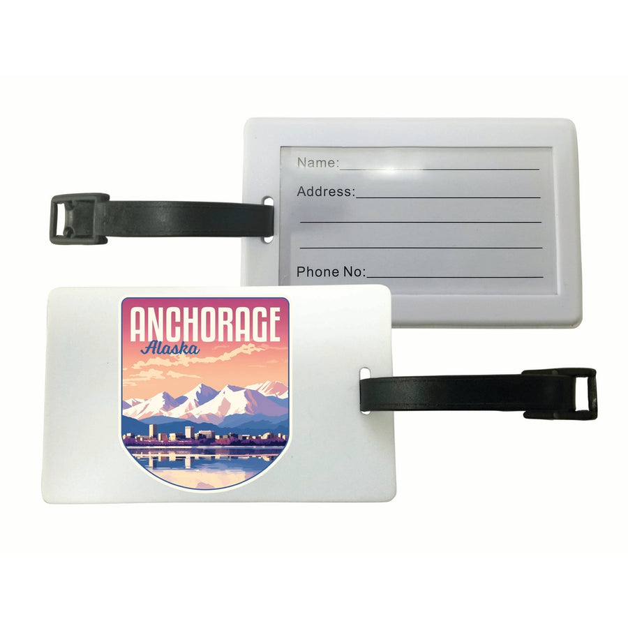 Anchorage Alaska Aesthetic Cityscape Design Souvenir Luggage Tag Image 1