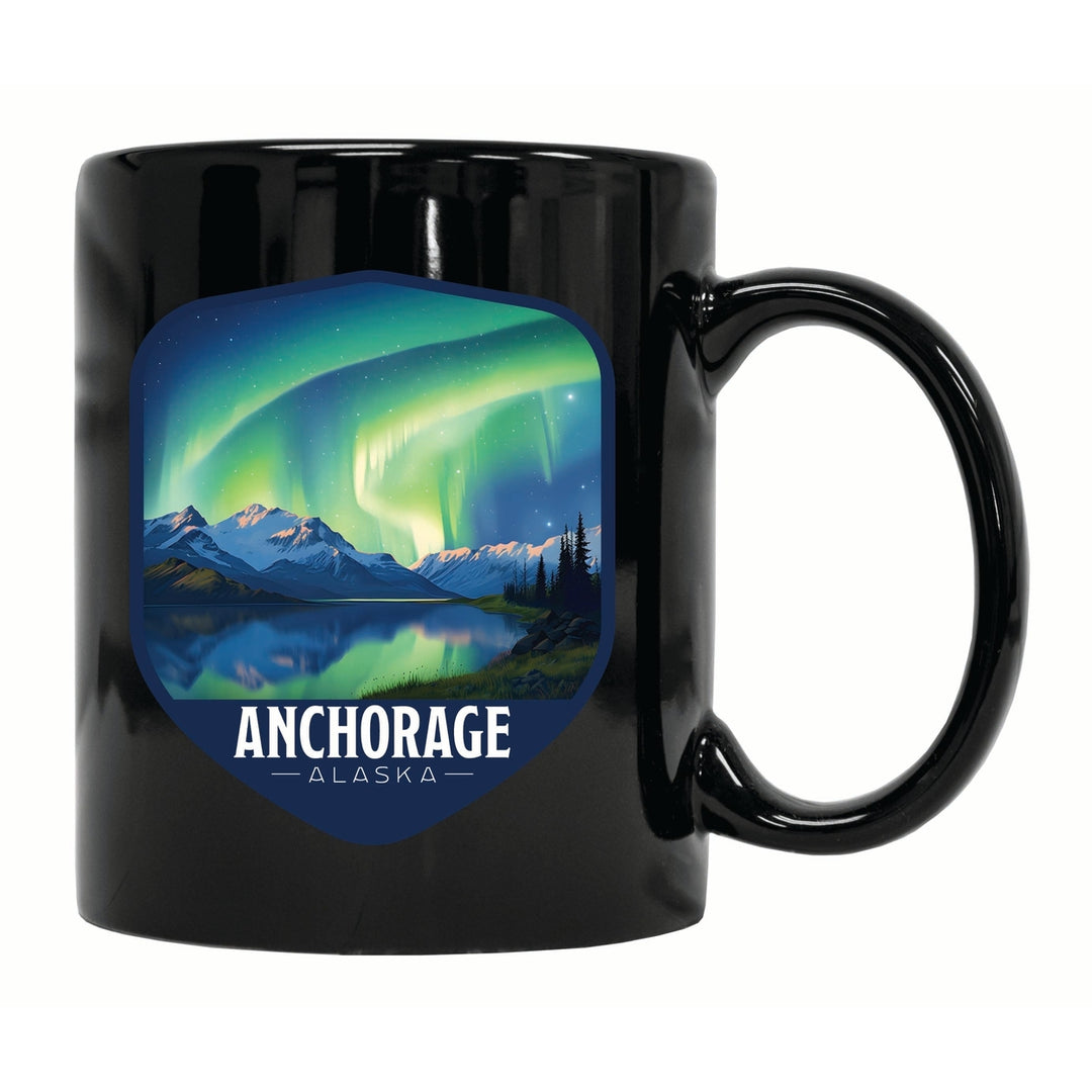 Anchorage Alaska Aurora Borealis Design Souvenir 12 oz Ceramic Coffee Mug Image 2