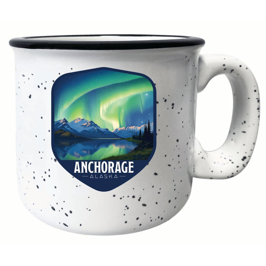 Anchorage Alaska Aurora Borealis Design Souvenir 16 oz Ceramic camping mug Image 1