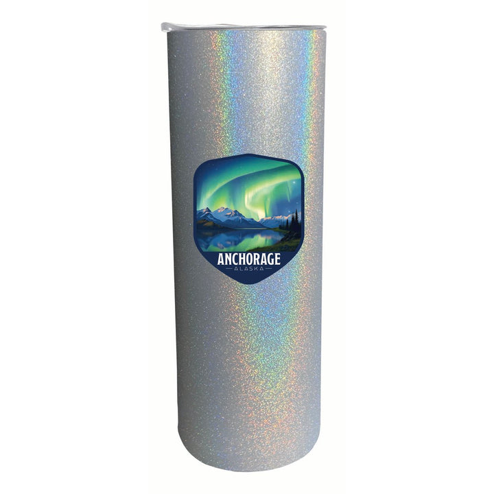 Anchorage Alaska Aurora Borealis Design Souvenir 20 oz Insulated Stainless Steel Skinny Tumbler Image 4