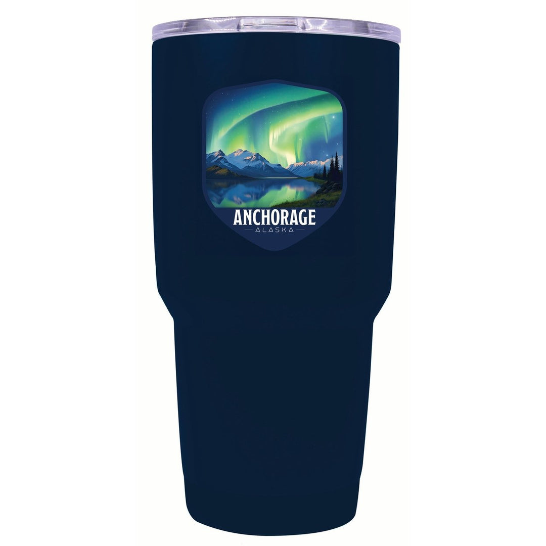 Anchorage Alaska Aurora Borealis Design Souvenir 24 oz Insulated Stainless Steel Tumbler Image 1