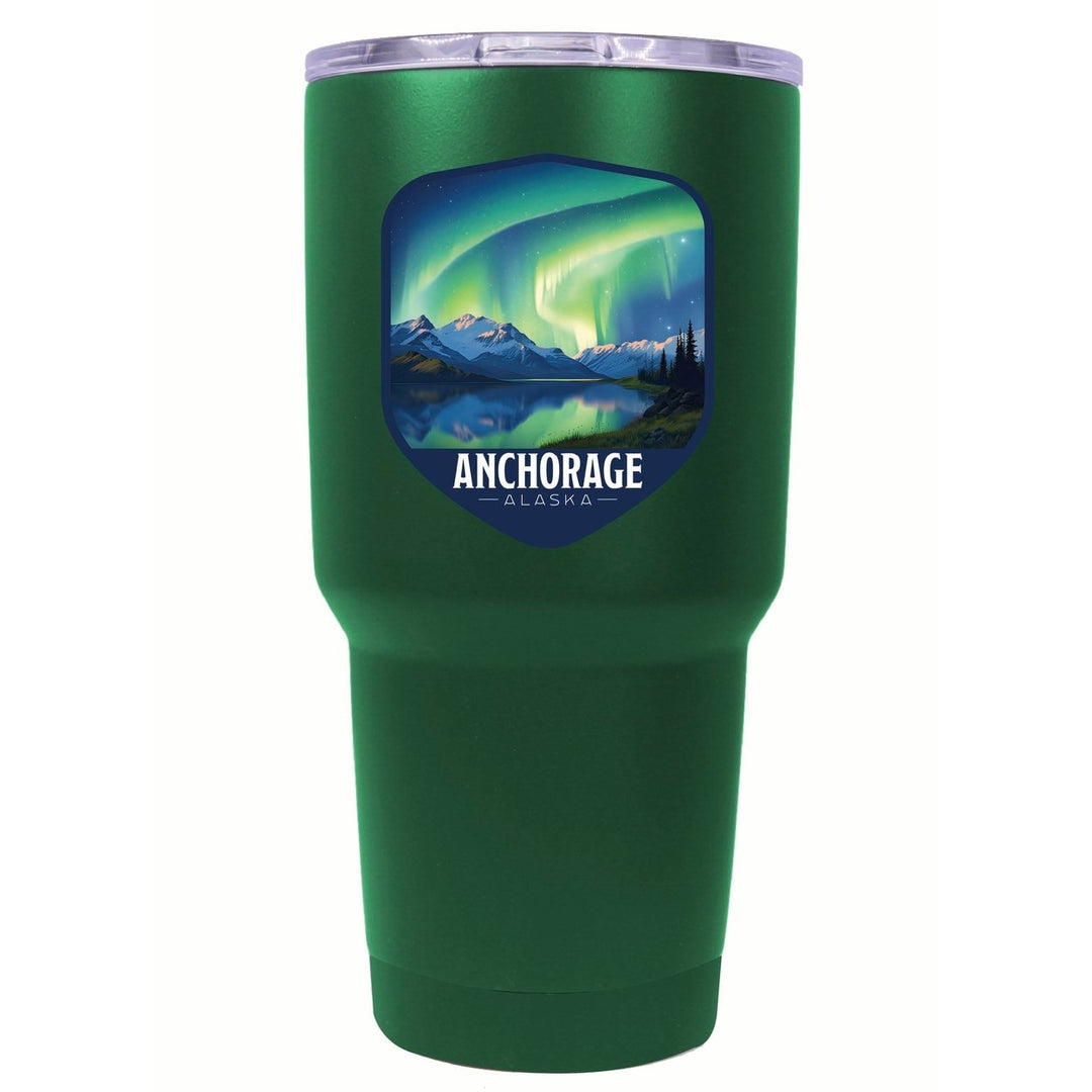 Anchorage Alaska Aurora Borealis Design Souvenir 24 oz Insulated Stainless Steel Tumbler Image 2