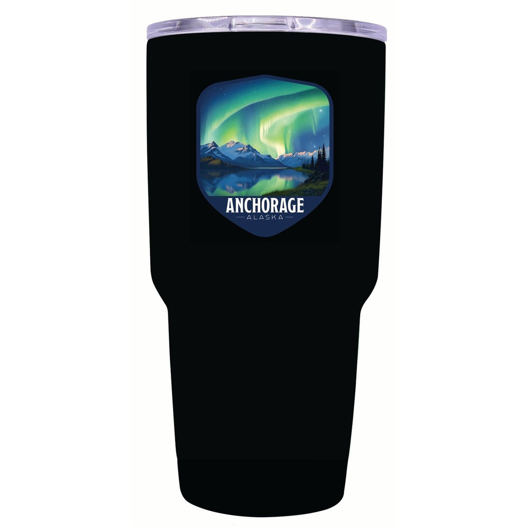 Anchorage Alaska Aurora Borealis Design Souvenir 24 oz Insulated Stainless Steel Tumbler Image 4