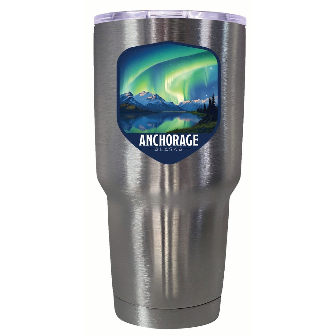 Anchorage Alaska Aurora Borealis Design Souvenir 24 oz Insulated Stainless Steel Tumbler Image 6