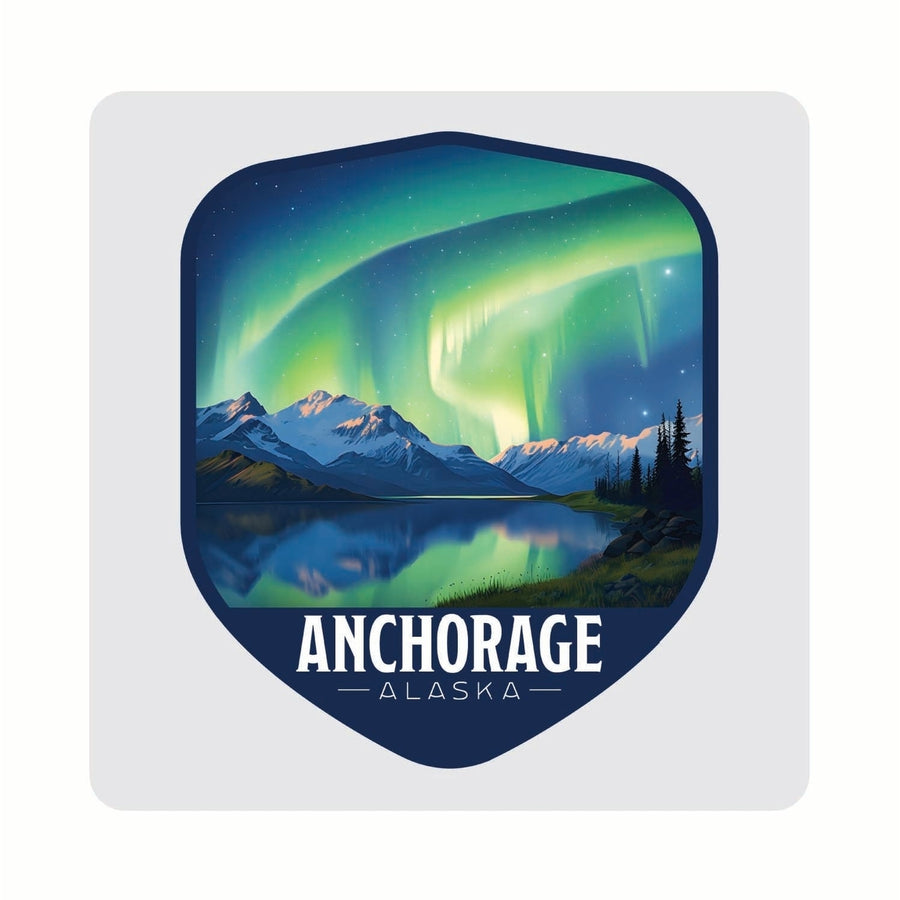 Anchorage Alaska Aurora Borealis Design Souvenir 4x4-Inch Coaster Acrylic 4 Pack Image 1