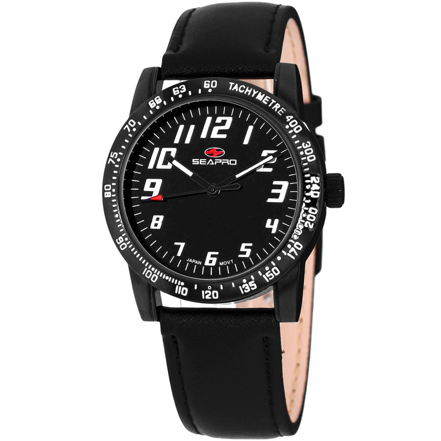 Seapro SP5214 Womens Black Dial Quartz Watch with Leather Strap Alloy Case Image 1