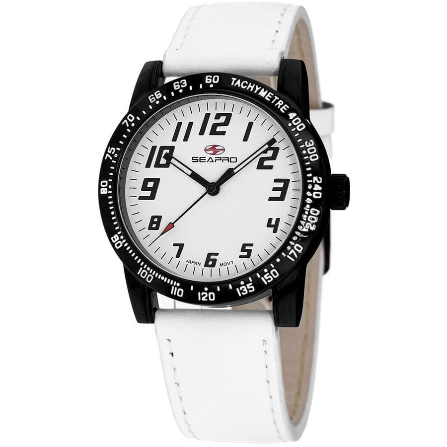 Seapro Womens Quartz Watch SP5213 White Dial Alloy Case Leather Strap Water Resistant Image 1