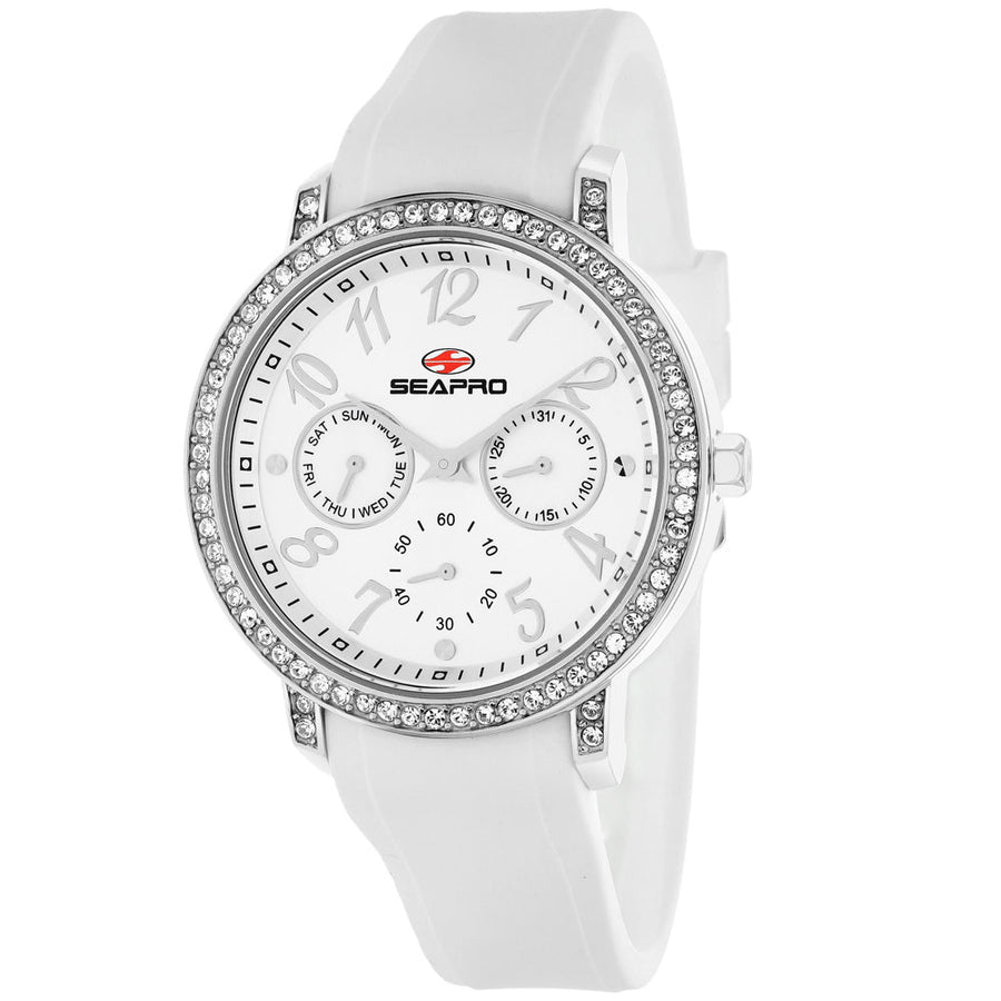 Seapro Womens Swell Silver Dial Watch SP4410 Stainless Steel Silicone Strap Water Resistant Image 1