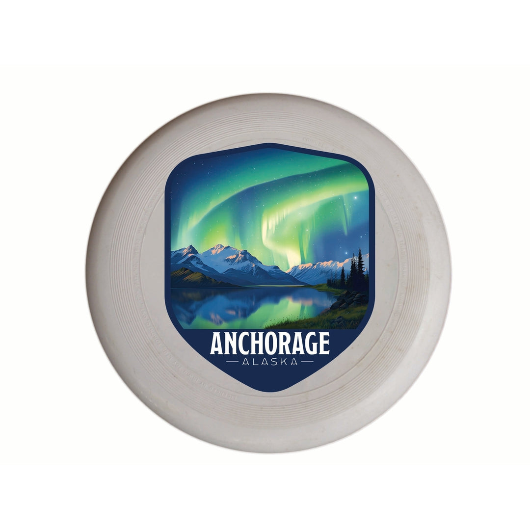 Anchorage Alaska Aurora Borealis Design Souvenir Frisbee Flying Disc Image 1