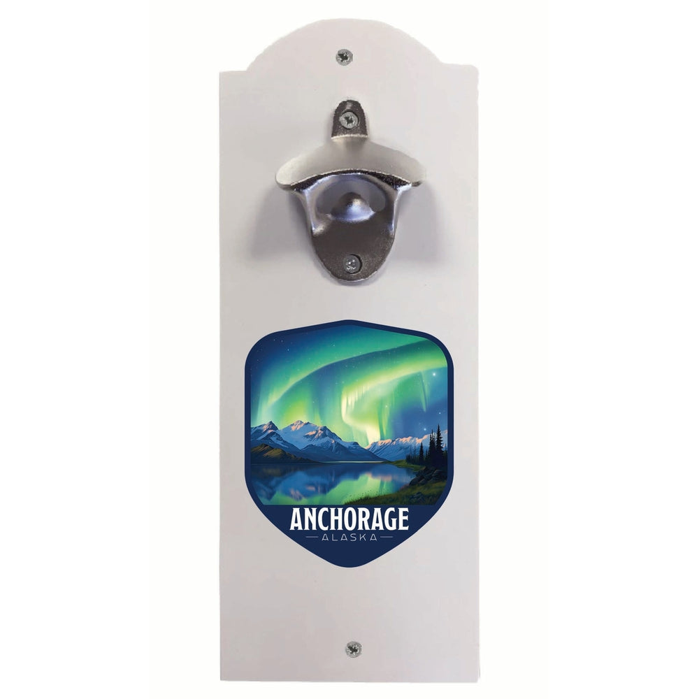 Anchorage Alaska Aurora Borealis Design Souvenir Wall mounted bottle opener Image 2