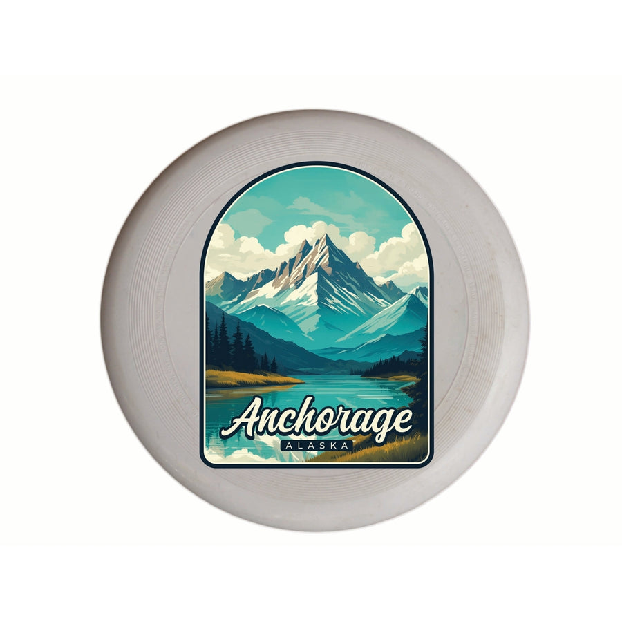 Anchorage Alaska Lake Mountain Design Souvenir Frisbee Flying Disc Image 1