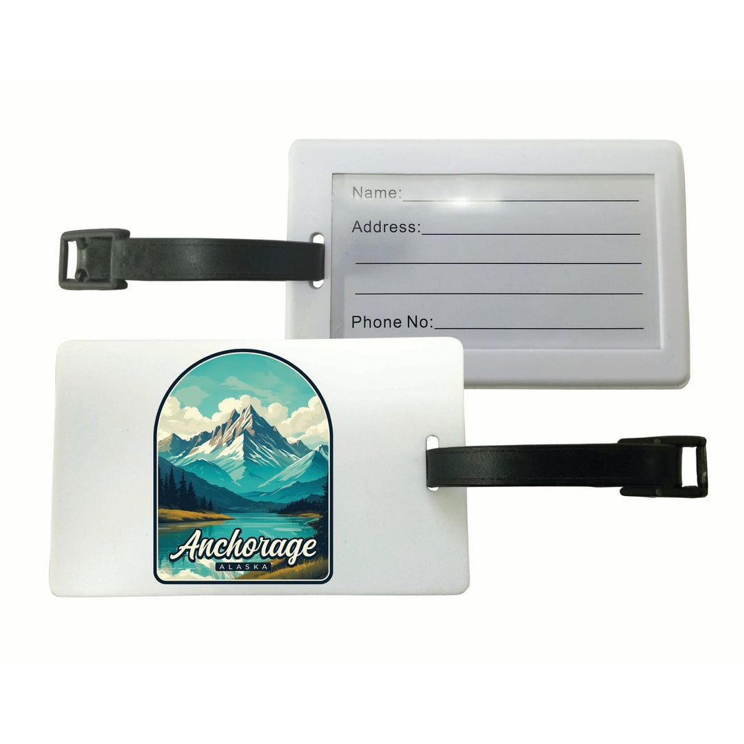 Anchorage Alaska Lake Mountain Design Souvenir Luggage Tag Image 1