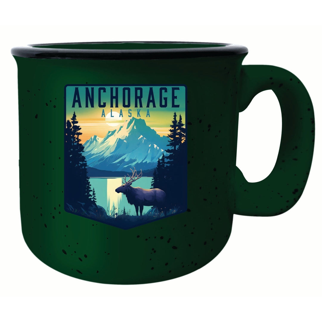 Anchorage Alaska Moose and Mountains Design Souvenir 16 oz Ceramic camping mug Image 4