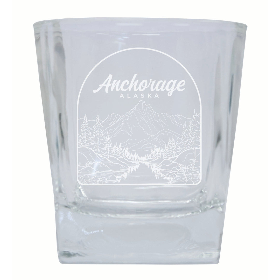 Anchorage Alaska Souvenir 10 oz Engraved Whiskey Glass Rocks Glass Image 1