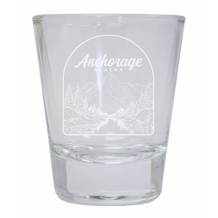 Anchorage Alaska Souvenir 2 Ounce Engraved Shot Glass Round Image 1