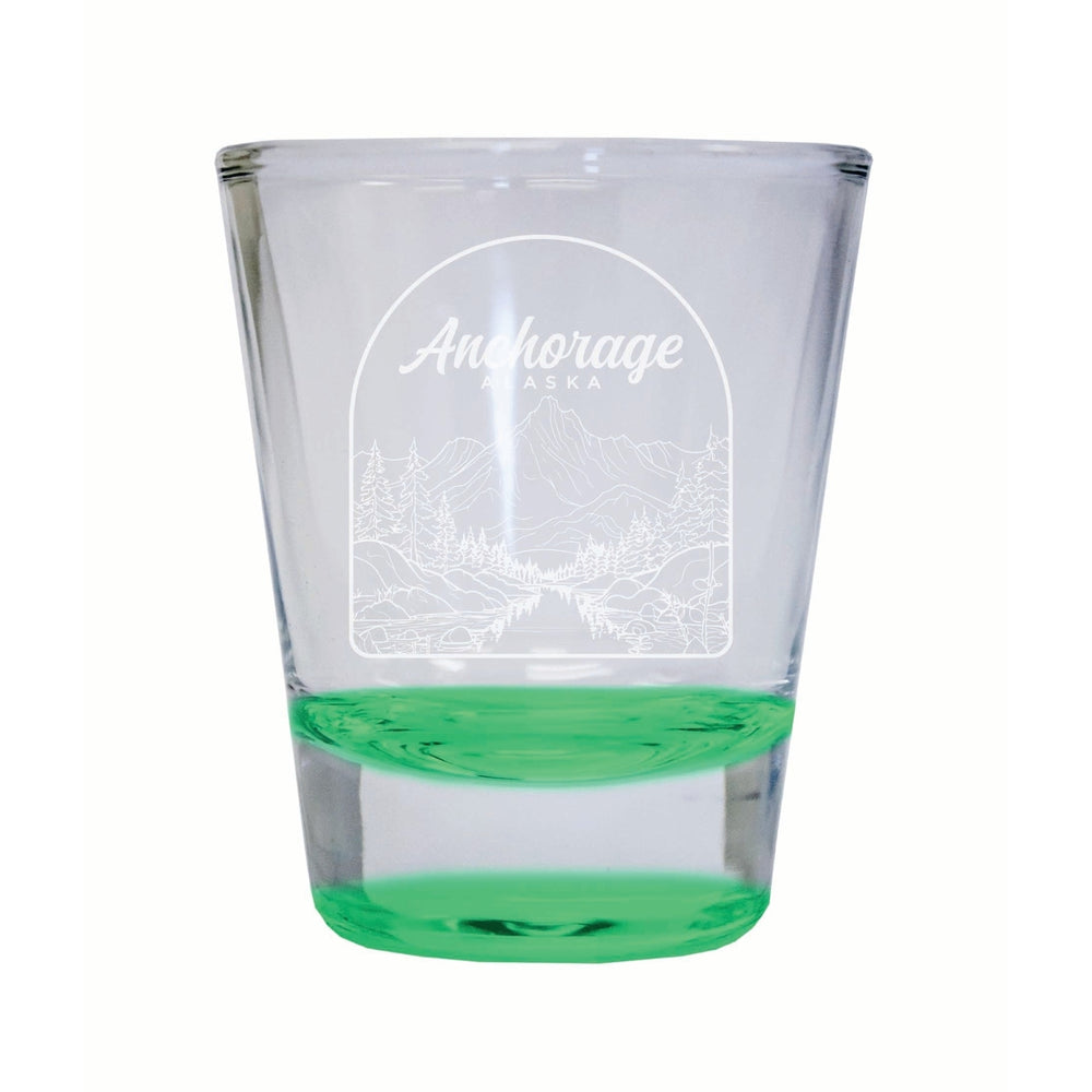 Anchorage Alaska Souvenir 2 Ounce Engraved Shot Glass Round Image 2