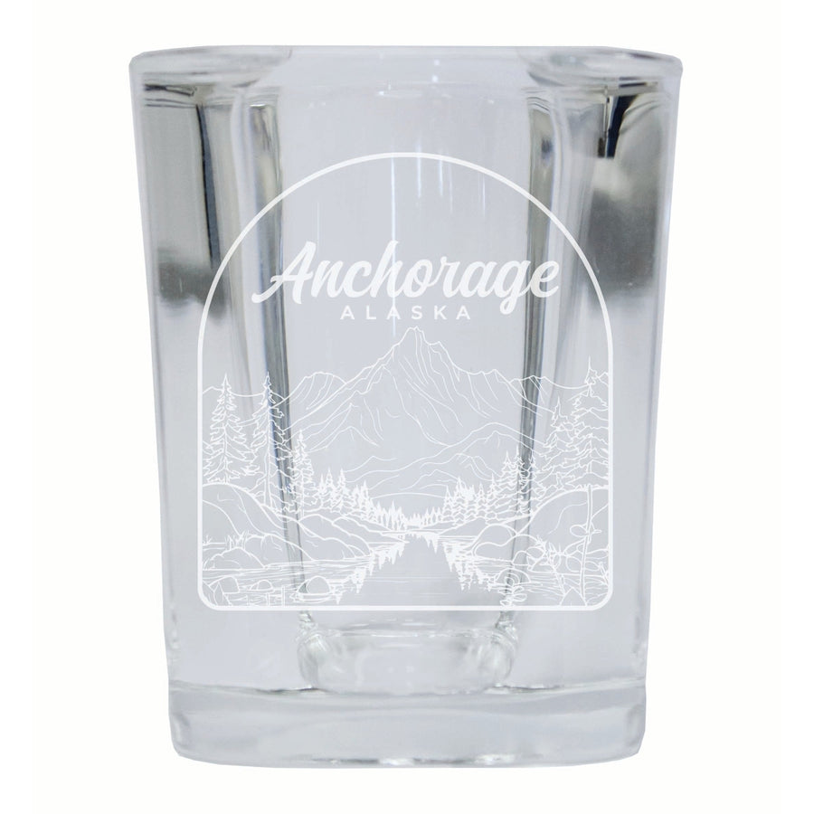 Anchorage Alaska Souvenir 2 Ounce Engraved Shot Glass Square Image 1