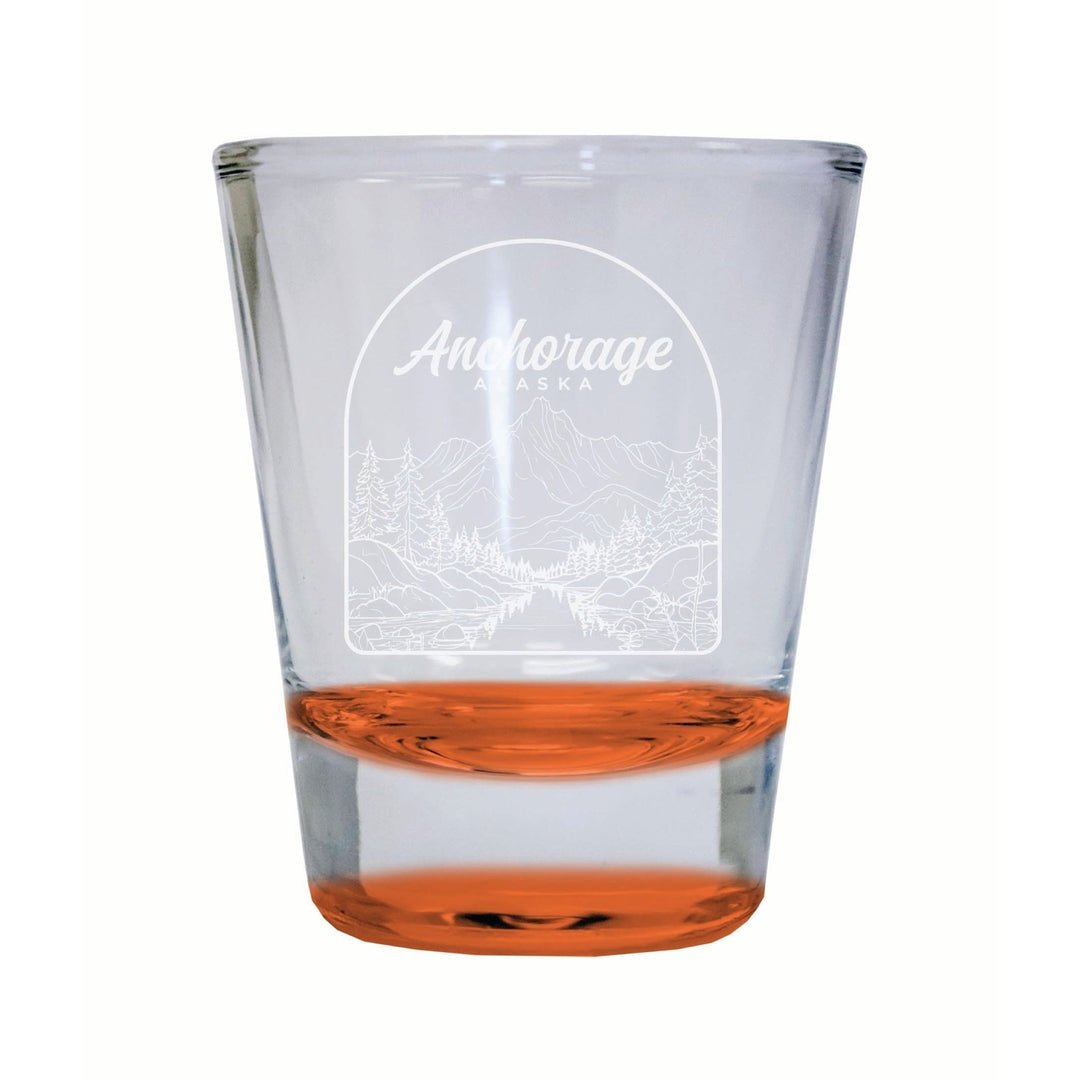 Anchorage Alaska Souvenir 2 Ounce Engraved Shot Glass Round Image 3