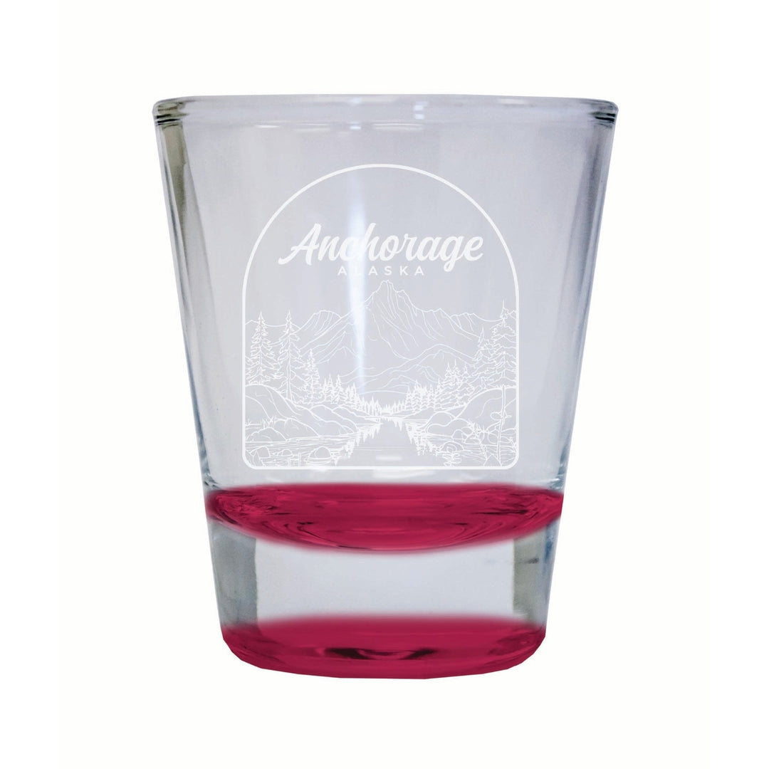 Anchorage Alaska Souvenir 2 Ounce Engraved Shot Glass Round Image 4