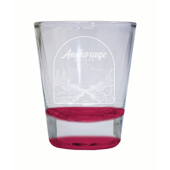 Anchorage Alaska Souvenir 2 Ounce Engraved Shot Glass Round Image 1