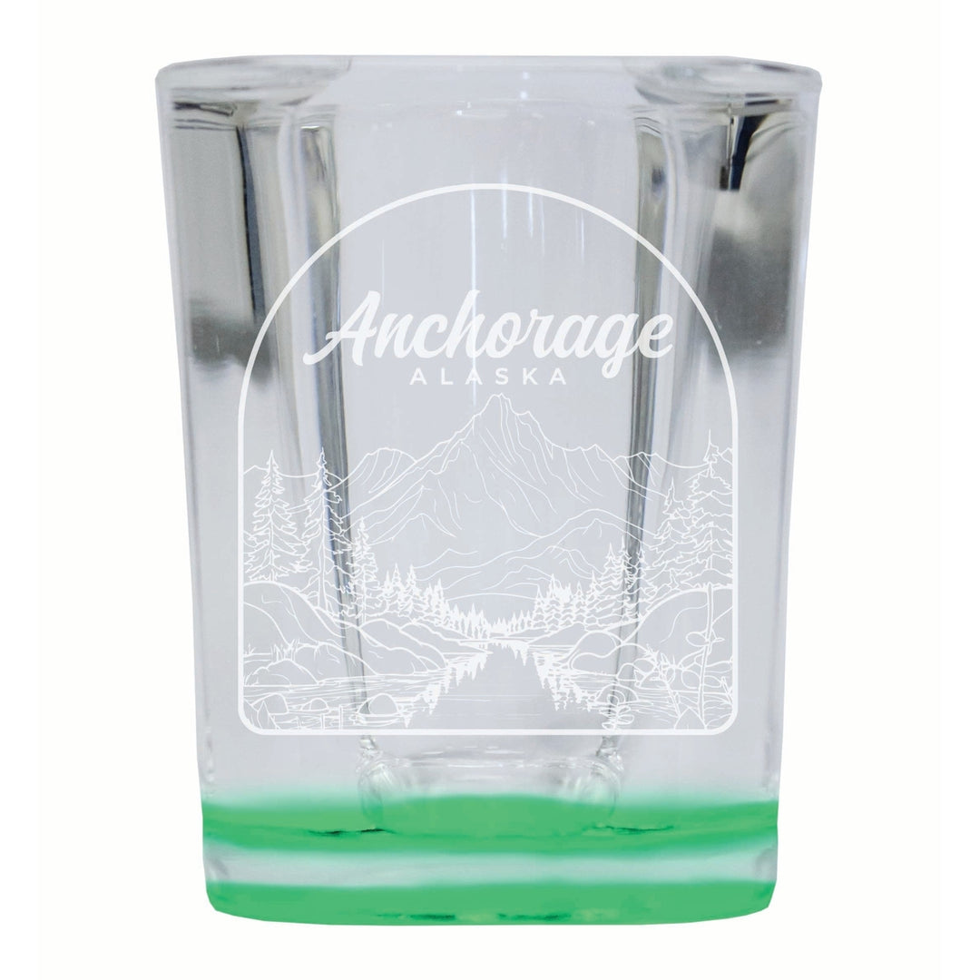 Anchorage Alaska Souvenir 2 Ounce Engraved Shot Glass Square Image 4