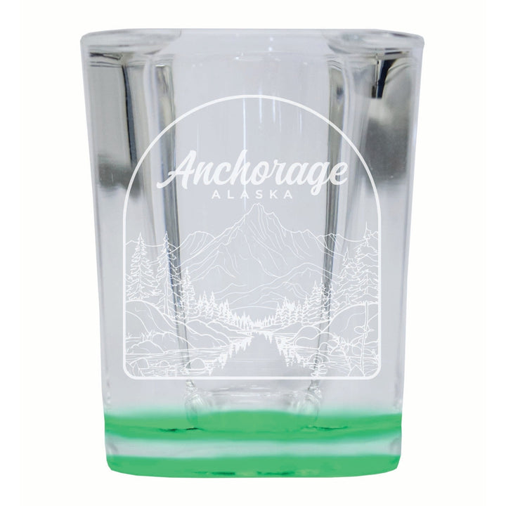 Anchorage Alaska Souvenir 2 Ounce Engraved Shot Glass Square Image 4