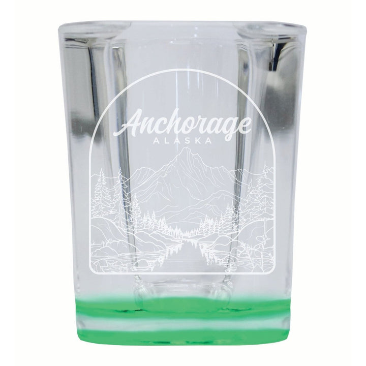 Anchorage Alaska Souvenir 2 Ounce Engraved Shot Glass Square Image 1