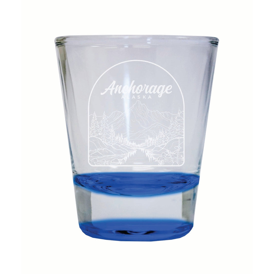 Anchorage Alaska Souvenir 2 Ounce Engraved Shot Glass Round Image 4