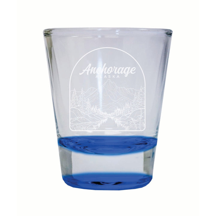 Anchorage Alaska Souvenir 2 Ounce Engraved Shot Glass Round Image 4