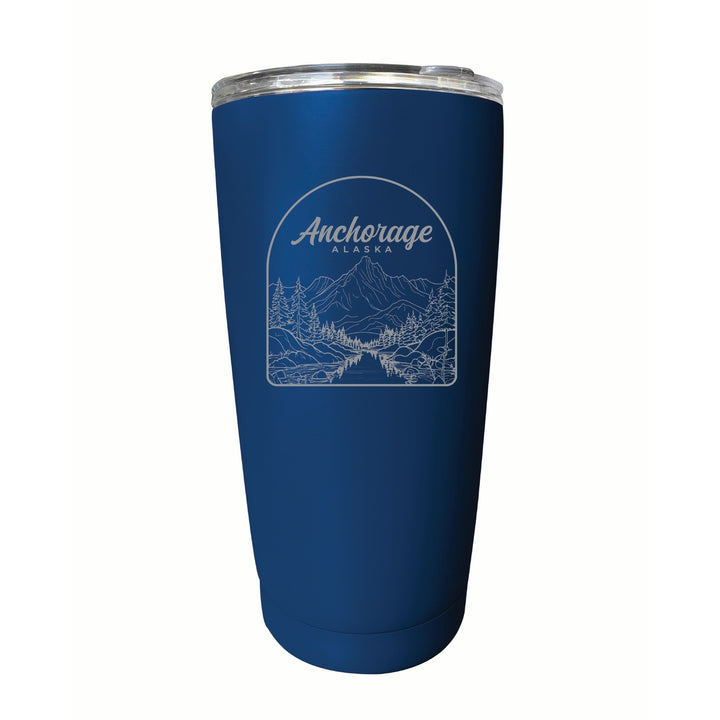 Anchorage Alaska Souvenir 16 oz Engraved Stainless Steel Insulated Tumbler Image 1