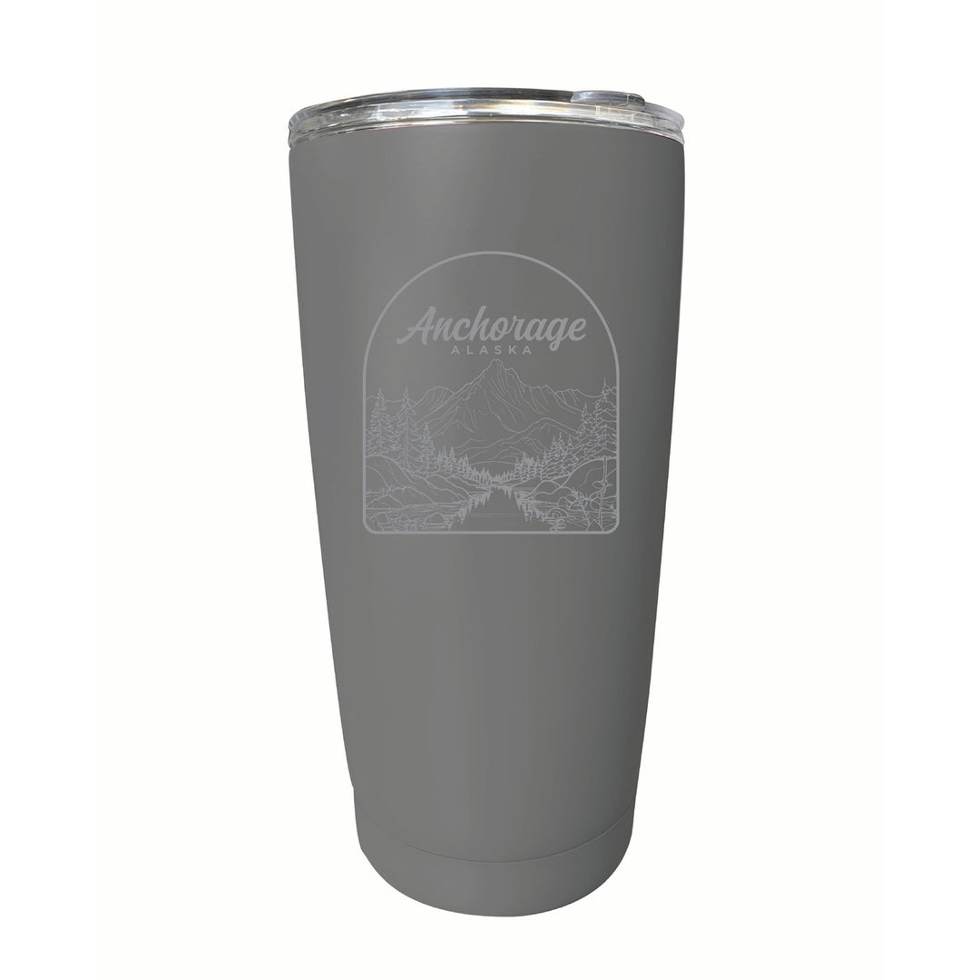 Anchorage Alaska Souvenir 16 oz Engraved Stainless Steel Insulated Tumbler Image 2