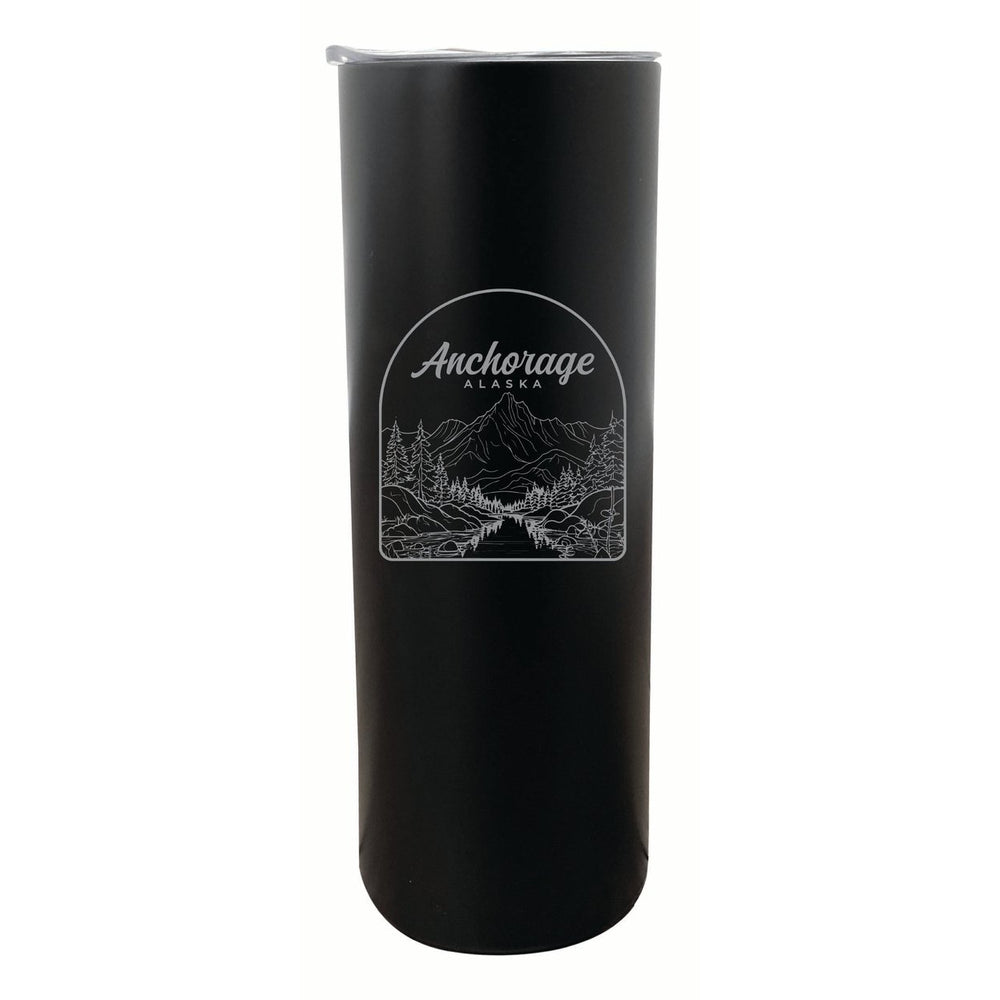 Anchorage Alaska Souvenir 20 oz Engraved Insulated Stainless Steel Skinny Tumbler Image 2