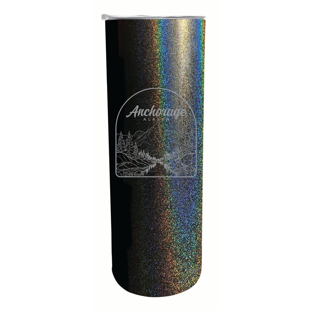 Anchorage Alaska Souvenir 20 oz Engraved Insulated Stainless Steel Skinny Tumbler Image 3