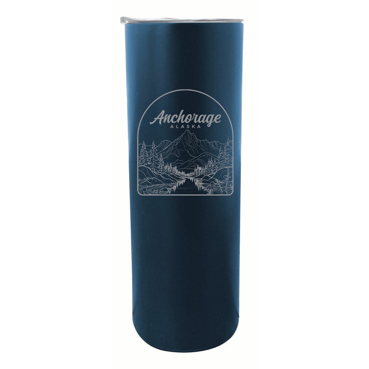 Anchorage Alaska Souvenir 20 oz Engraved Insulated Stainless Steel Skinny Tumbler Image 4