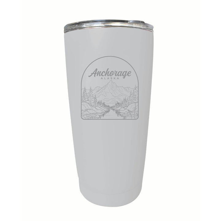 Anchorage Alaska Souvenir 16 oz Engraved Stainless Steel Insulated Tumbler Image 1