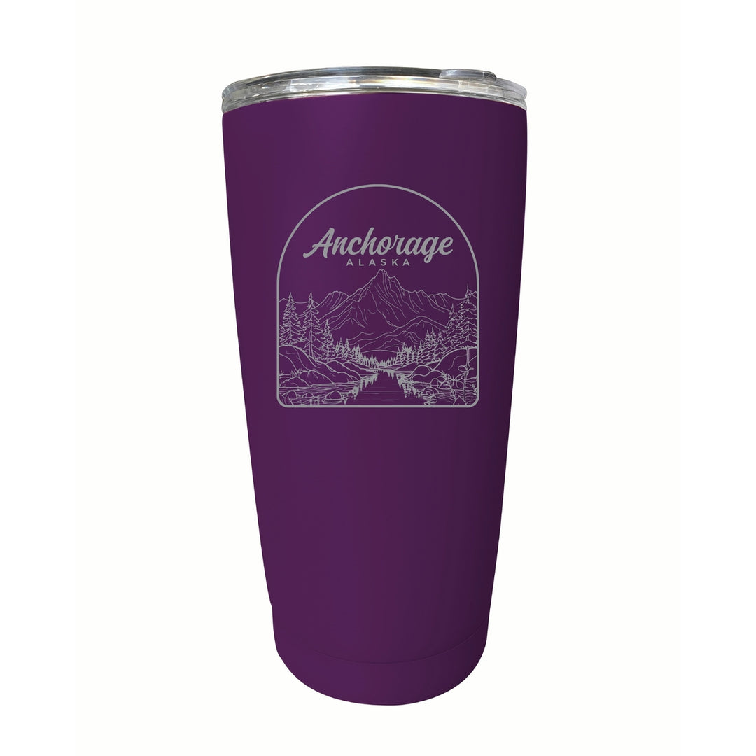 Anchorage Alaska Souvenir 16 oz Engraved Stainless Steel Insulated Tumbler Image 6