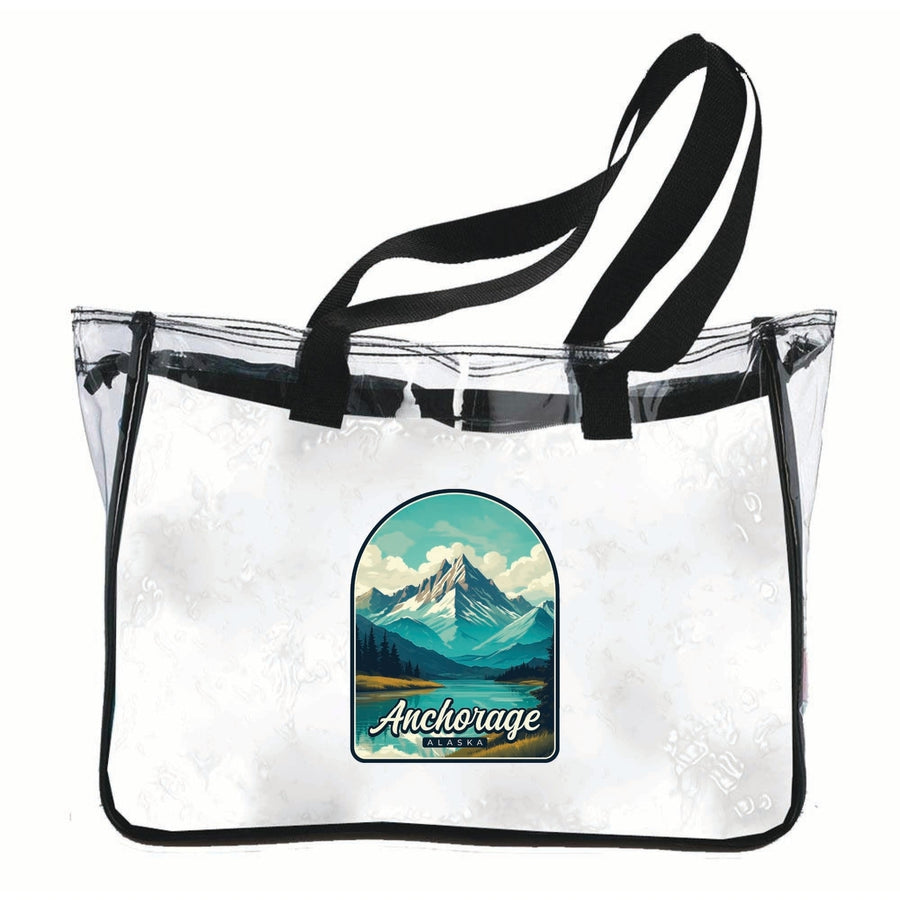 Anchorage Alaska Lake Mountain Design Souvenir Clear Tote Bag Image 1