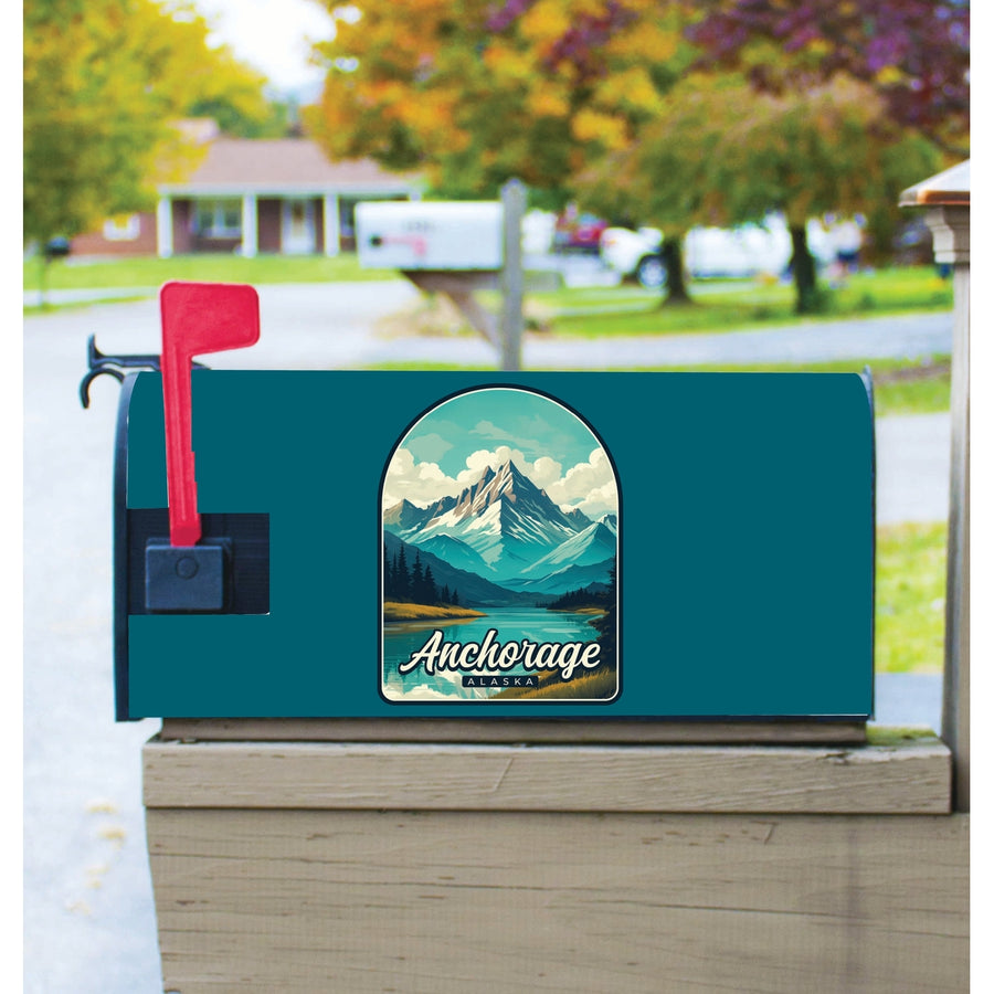 Anchorage Alaska Lake Mountain Design Souvenir Magnetic Mailbox Cover Image 1