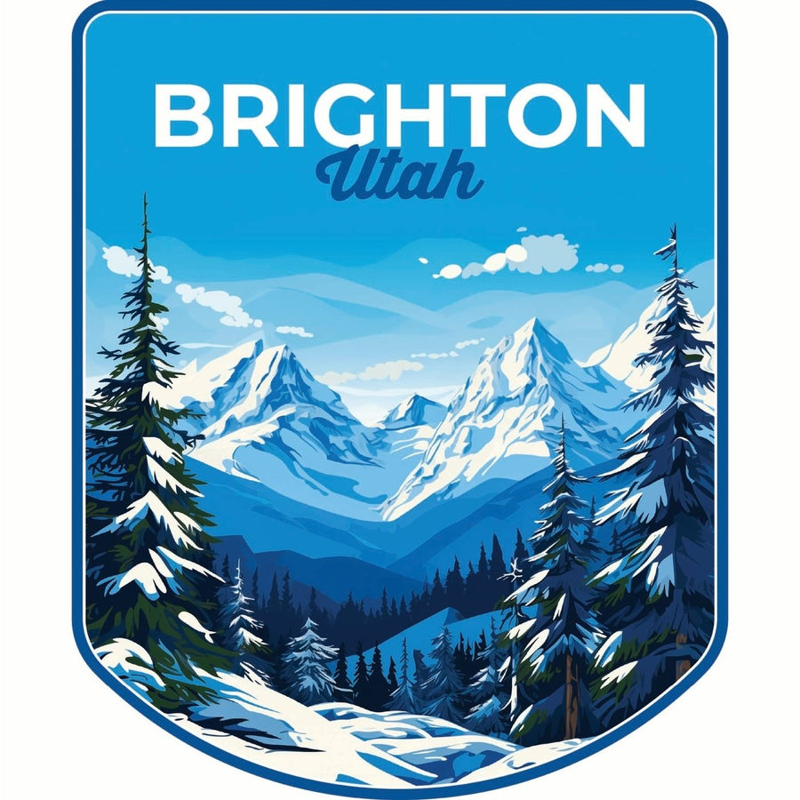 Brighton Utah Ski Resort Mountain Design Souvenir Die Cut Flat Magnet Image 1