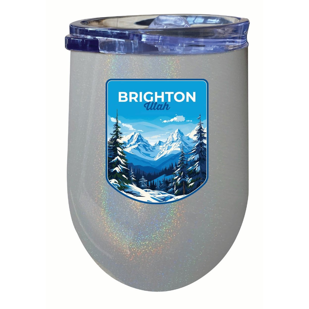 Brighton Utah Ski Resort Mountain Design Souvenir 12 oz Insulated Wine Stainless Steel Tumbler Image 4