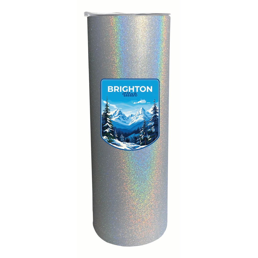 Brighton Utah Ski Resort Mountain Design Souvenir 20 oz Insulated Stainless Steel Skinny Tumbler Image 1